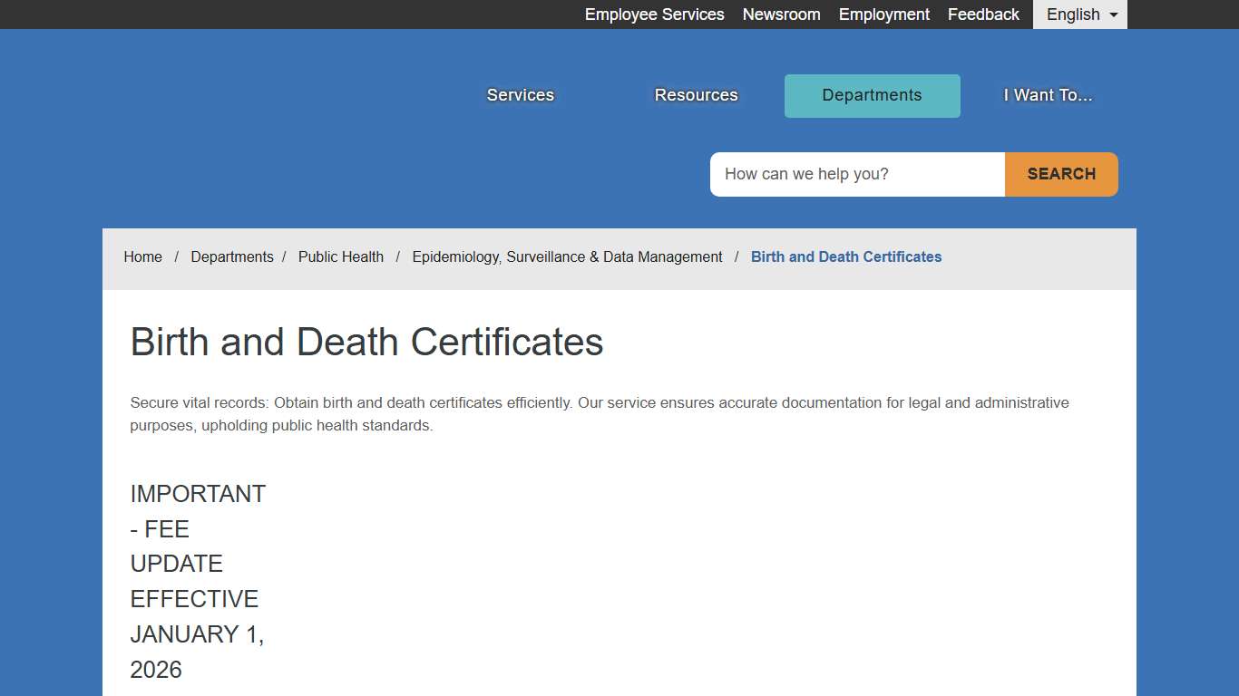 Birth and Death Certificates - County of Fresno